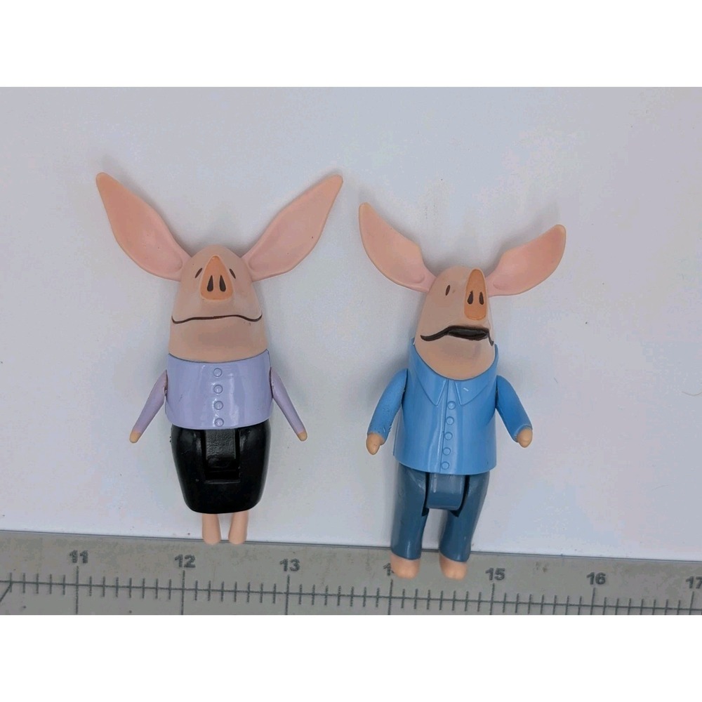 Olivia Pig Mom Dad Figure Lot Bendable 2011‎